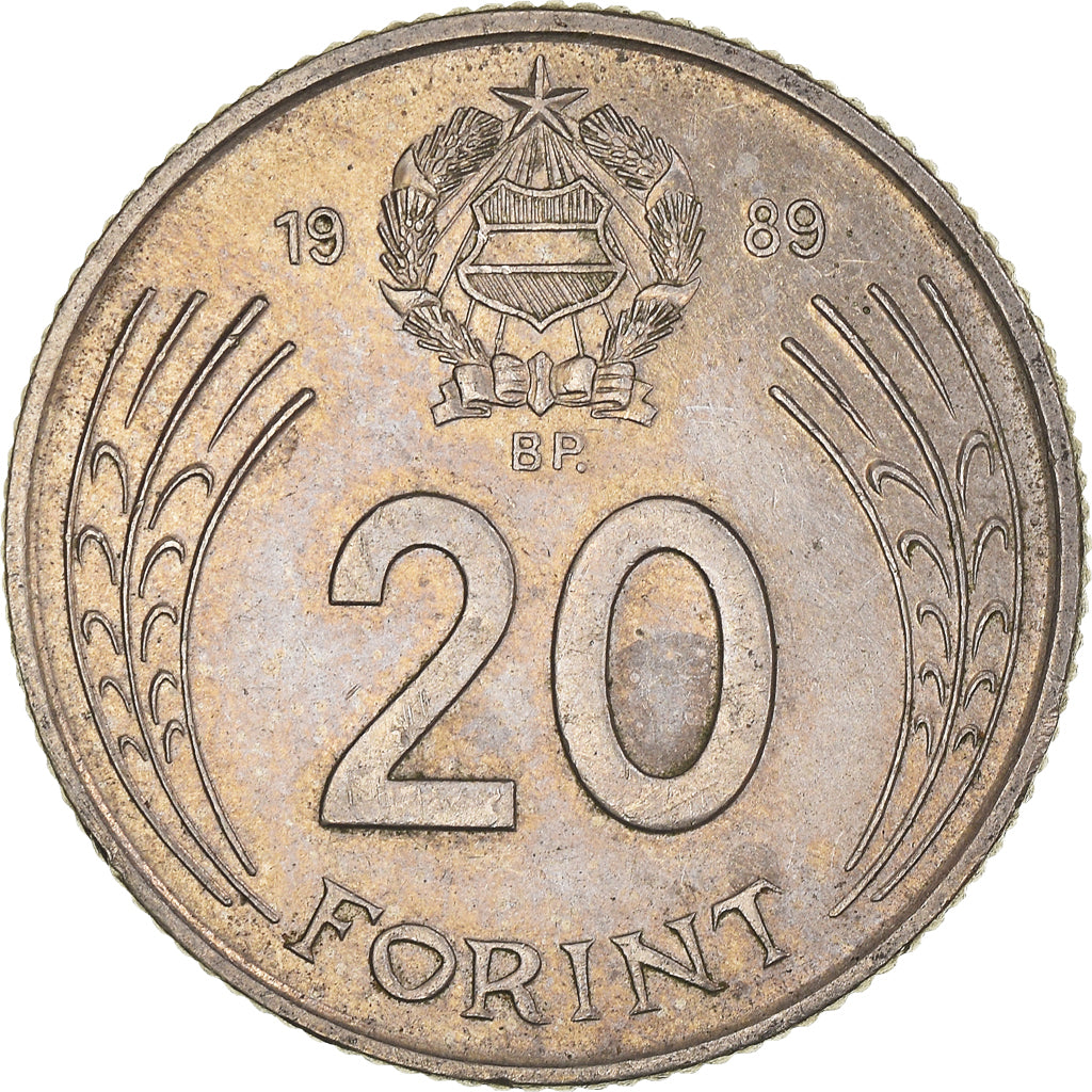 Monnaie, Hongrie, 20 Forint, 1989
