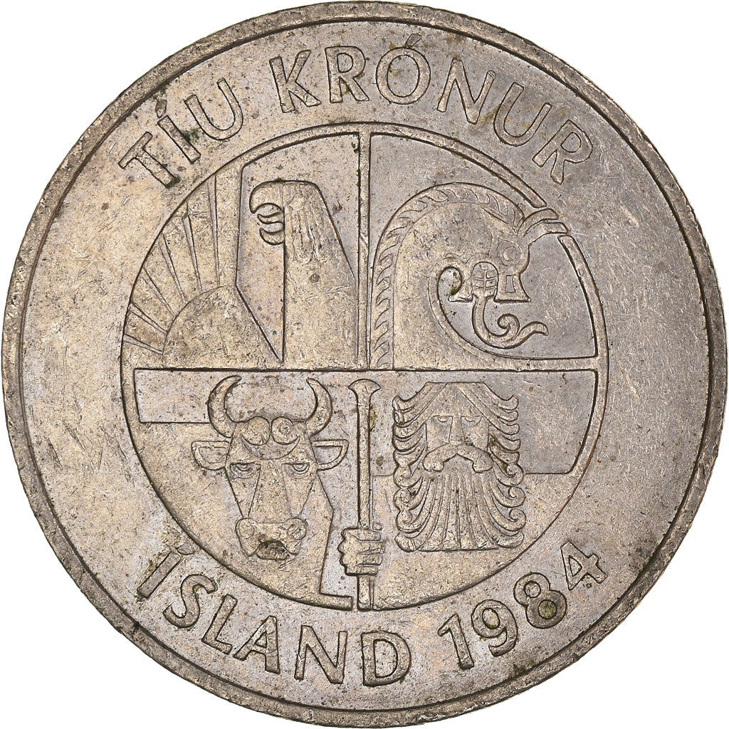 Moeda, Islândia, 10 Kronur, 1984