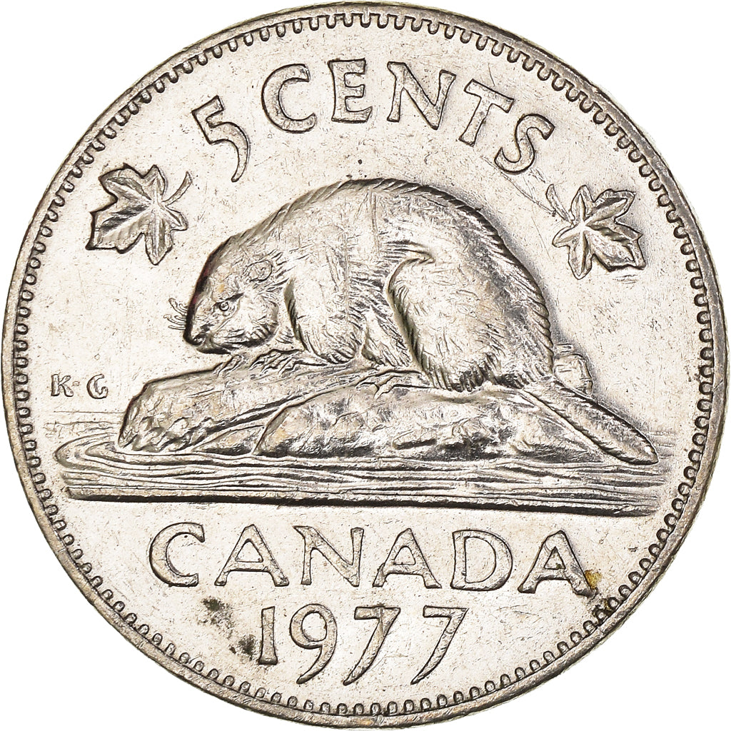 Moneda, Canadá, 5 Cents, 1977