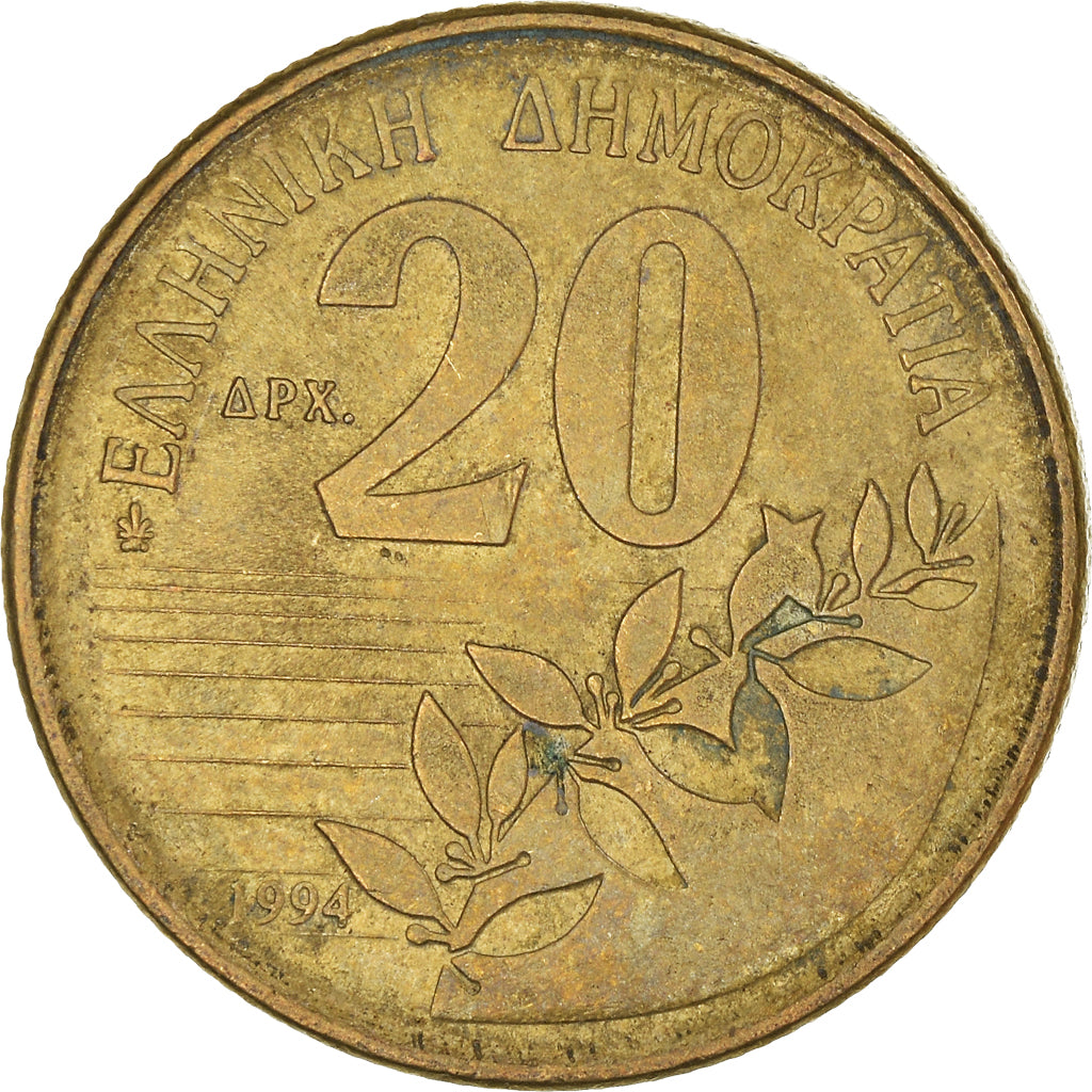 Moneta, Grecia, 20 Drachmes, 1994