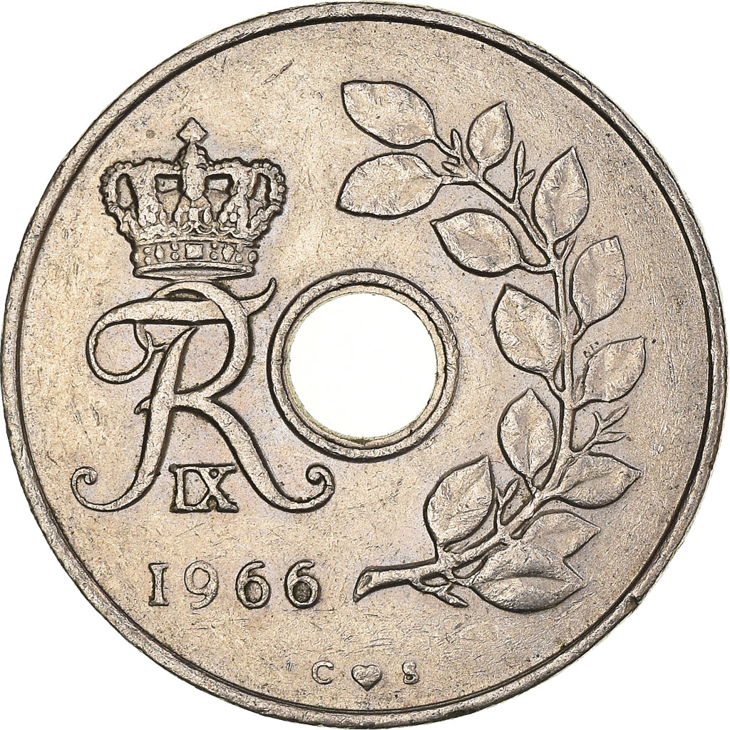 Coin, Denmark, 25 Öre, 1966