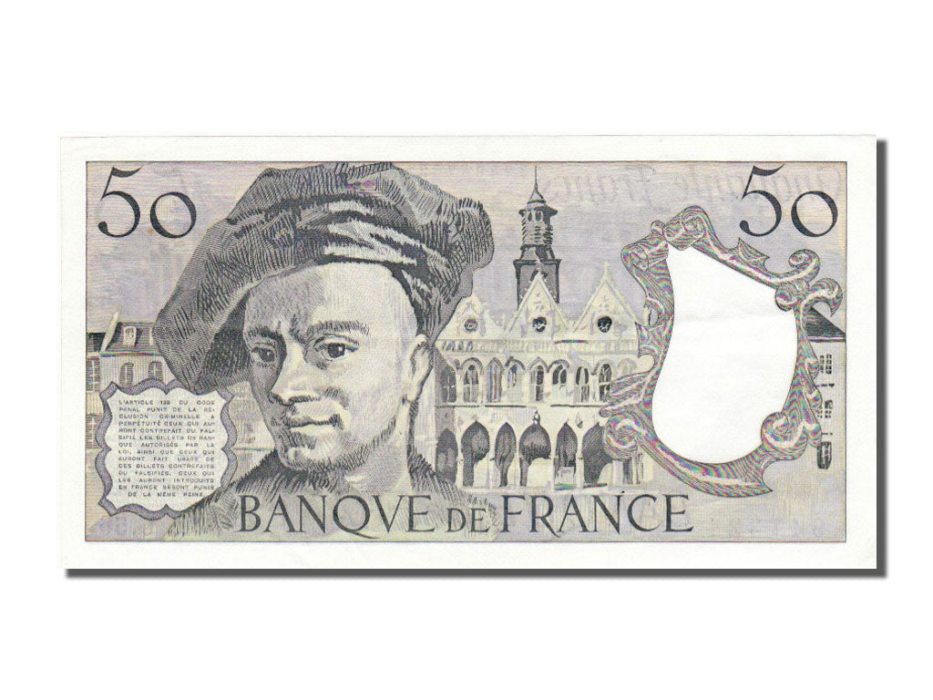 France, 50 Francs, 50 F 1976-1992 ''Quentin de La Tour'', 1989, KM #152d,...