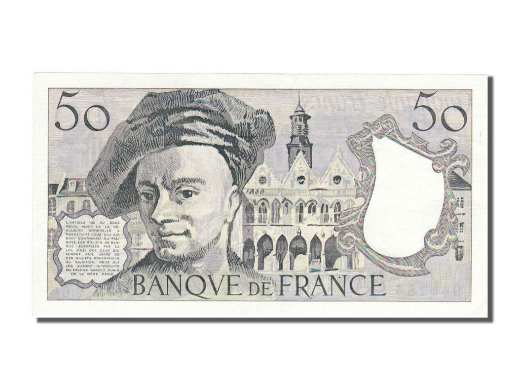 France, 50 Francs, 50 F 1976-1992 ''Quentin de La Tour'', 1991, KM #152e,...