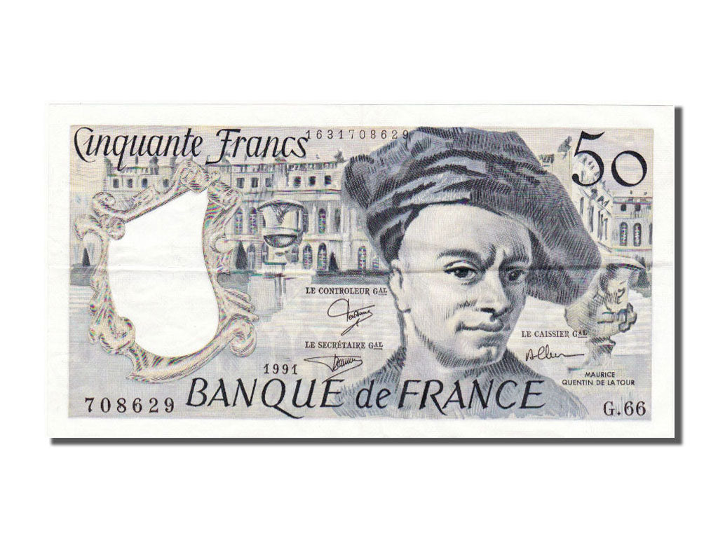 France, 50 Francs, 50 F 1976-1992 ''Quentin de La Tour'', 1991, KM #152e,...