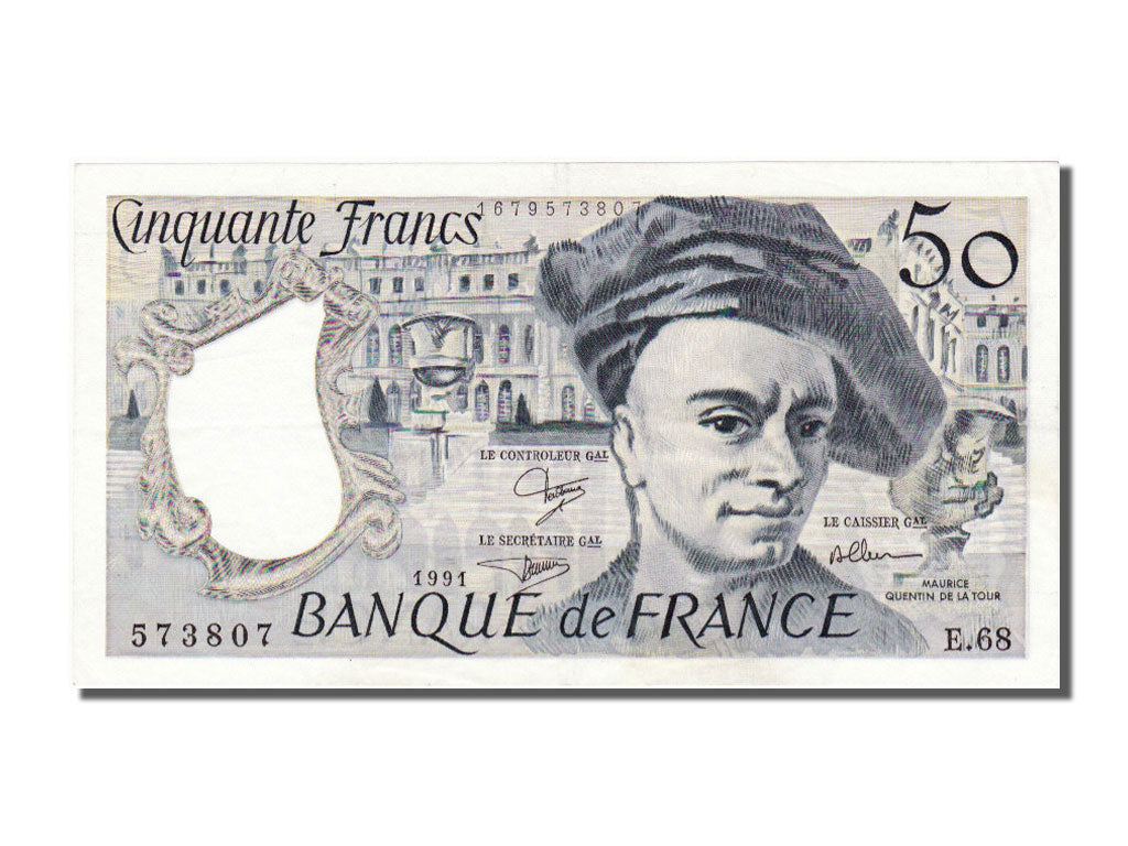 Francia, 50 Francs, 50 F 1976-1992 ''Quentin de La Tour'', 1991, KM:152e, SPL...