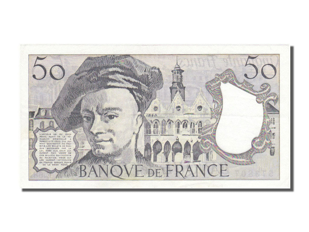 Francia, 50 Francs, 50 F 1976-1992 ''Quentin de La Tour'', 1991, KM:152e, SPL...