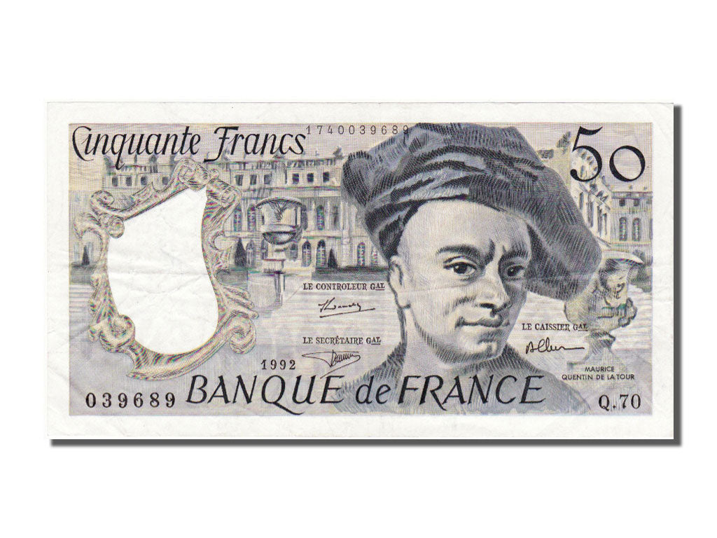 France, 50 Francs, 50 F 1976-1992 ''Quentin de La Tour'', 1992, KM #152f,...
