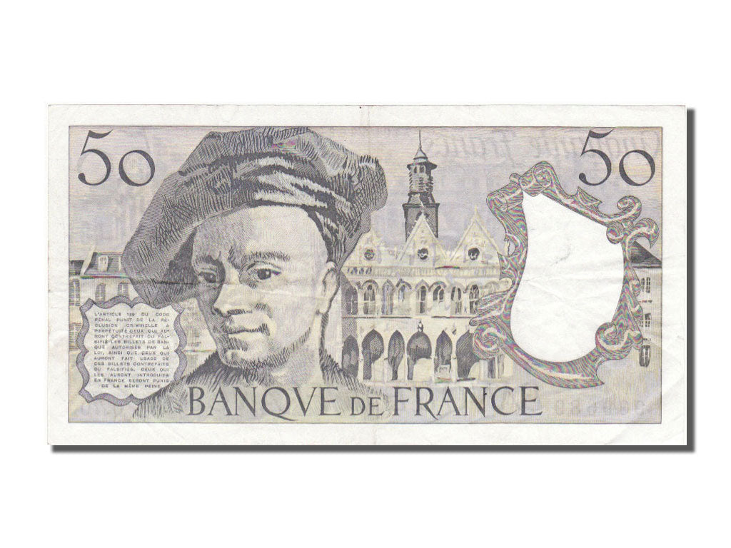 France, 50 Francs, 50 F 1976-1992 ''Quentin de La Tour'', 1992, KM #152f,...