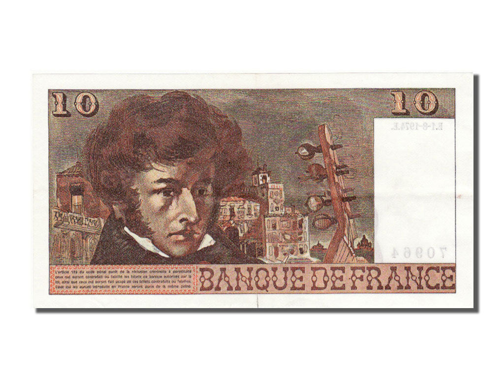 France, 10 Francs, 10 F 1972-1978 ''Berlioz'', 1974, KM #150a, 1974-08-01,...