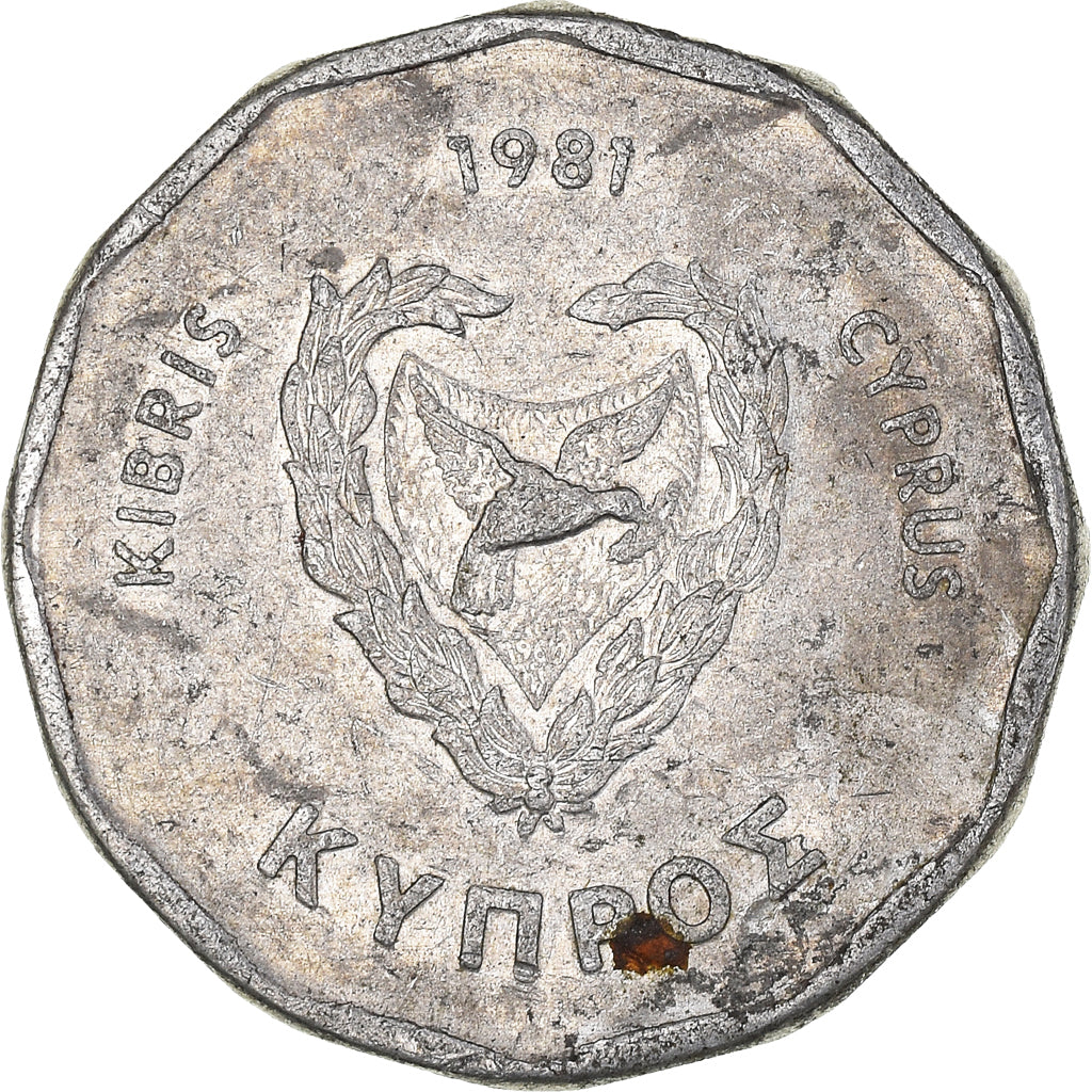 Moneda, Chipre, 5 Mils, 1981
