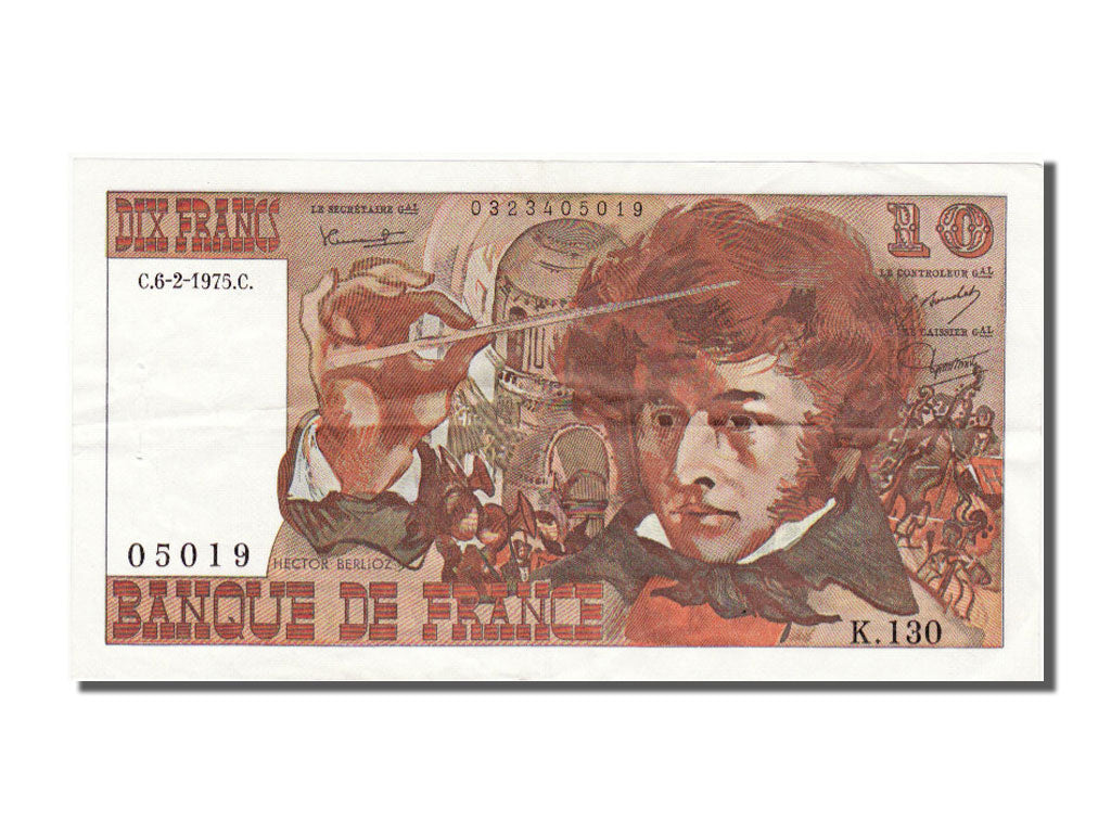 Francia, 10 Francs, 10 F 1972-1978 ''Berlioz'', 1975, KM:150b, 1975-02-06, SP...