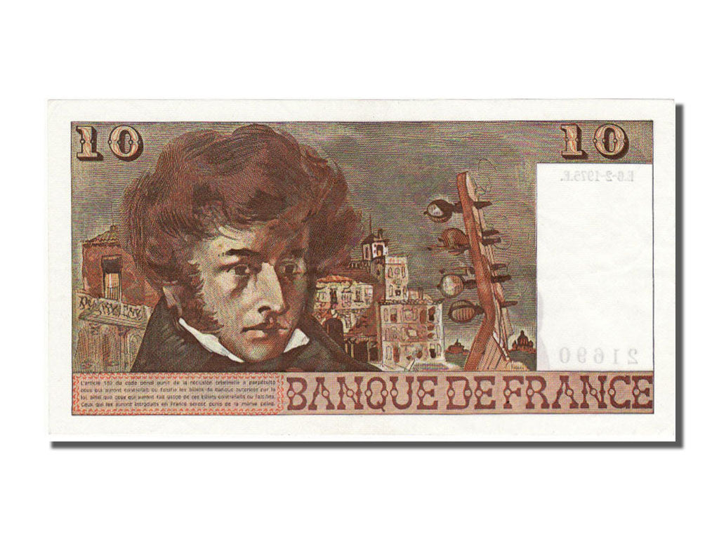 France, 10 Francs, 10 F 1972-1978 ''Berlioz'', 1975, KM #150b, 1975-02-06,...