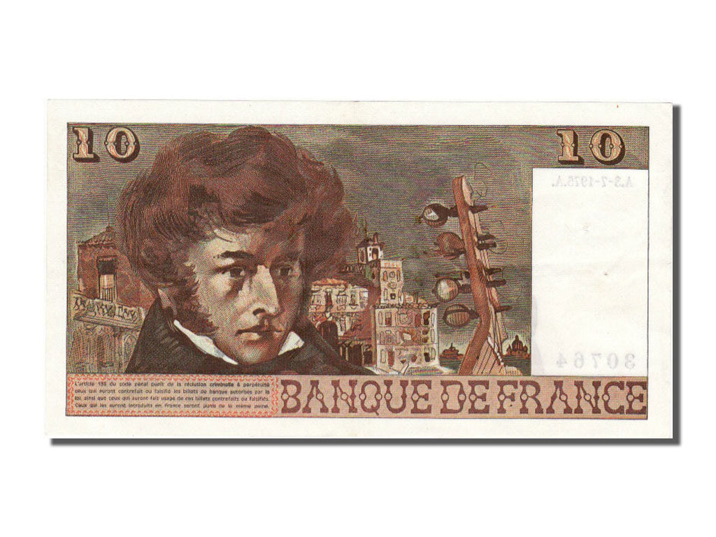France, 10 Francs, 10 F 1972-1978 ''Berlioz'', 1975, KM #150b, 1975-07-03,...