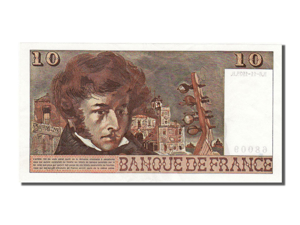 Francia, 10 Francs, 10 F 1972-1978 ''Berlioz'', 1975, KM:150b, 1975-11-06, SP...