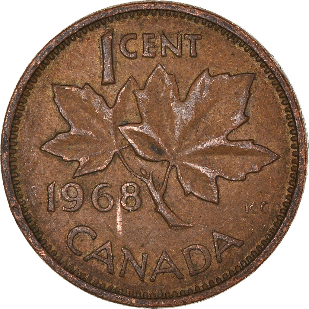 Moneda, Canadá, Cent, 1968