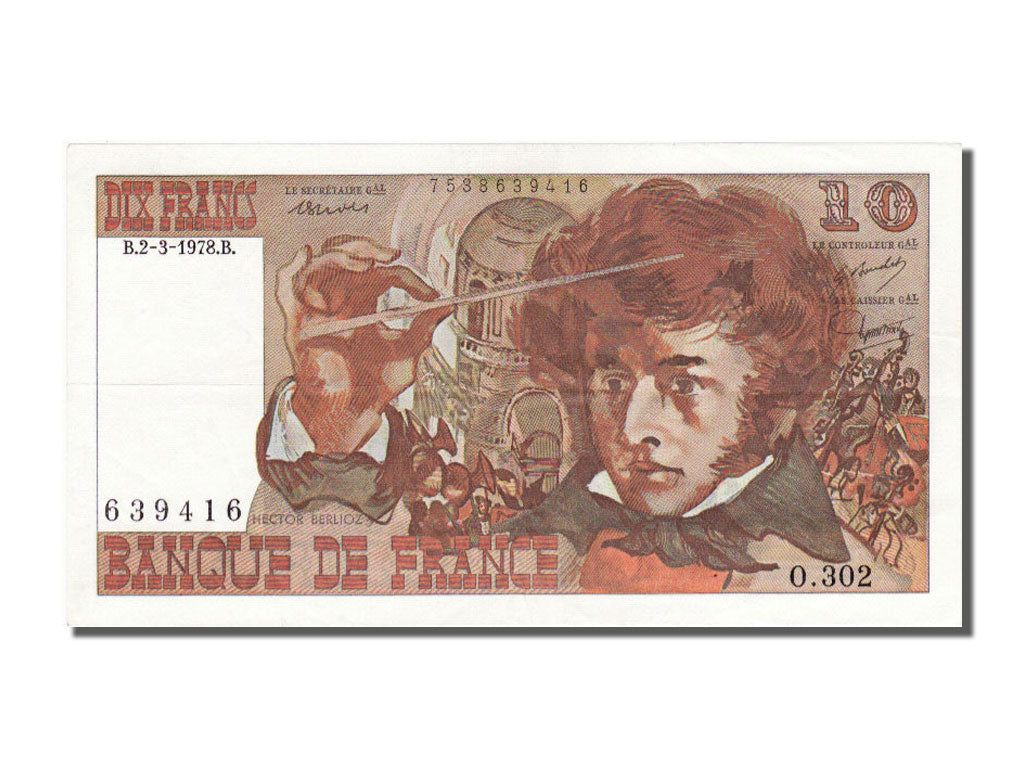 Francia, 10 Francs, 10 F 1972-1978 ''Berlioz'', 1978, KM:150c, 1978-03-02, SP...