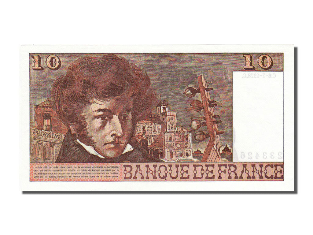 France, 10 Francs, 10 F 1972-1978 ''Berlioz'', 1978, KM #150c, 1978-07-06,...