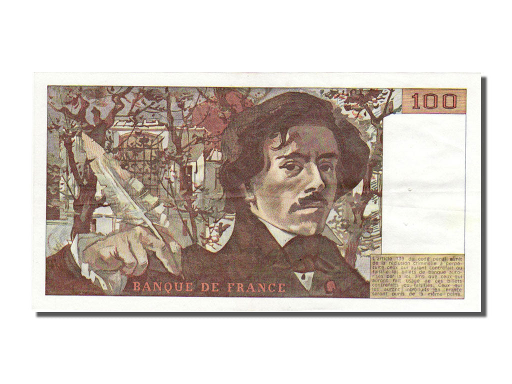 France, 100 Francs, 100 F 1978-1995 ''Delacroix'', 1978, KM #153, AU(50-53), C..