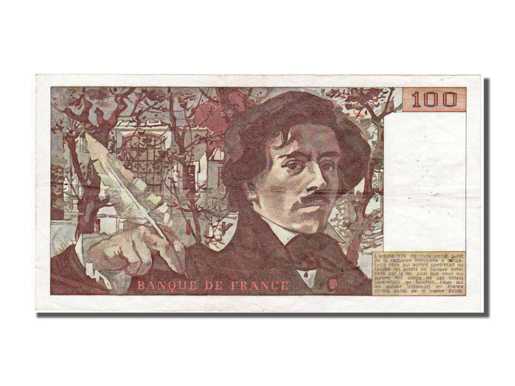 France, 100 Francs, 100 F 1978-1995 ''Delacroix'', 1978, KM #153, VF(30-35), A..