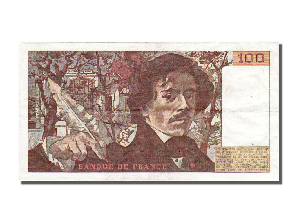 France, 100 Francs, 100 F 1978-1995 ''Delacroix'', 1978, KM #153, AU(50-53), E..