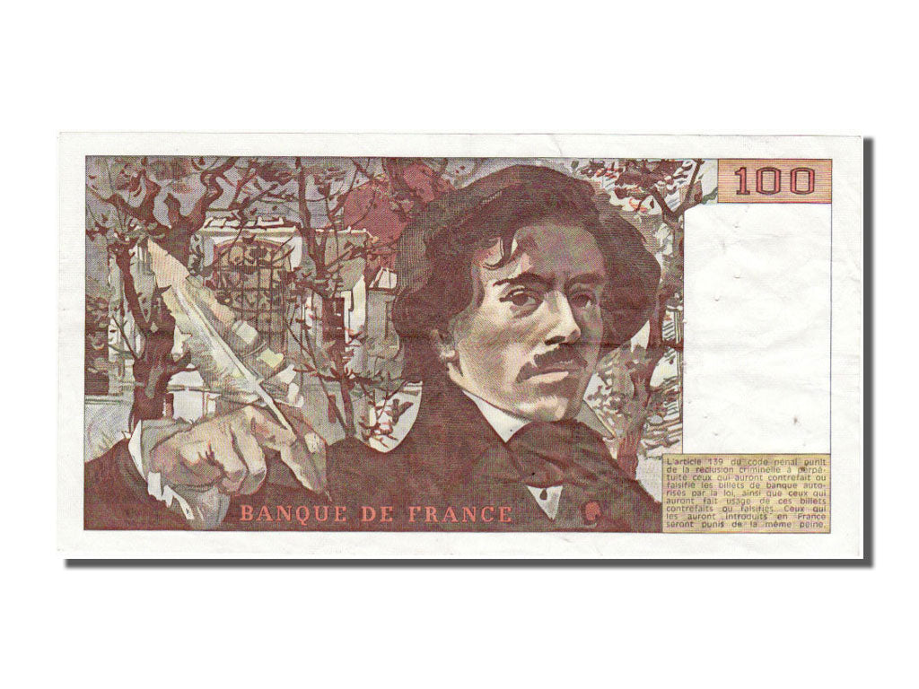 France, 100 Francs, 100 F 1978-1995 ''Delacroix'', 1978, KM #153, EF(40-45), L..