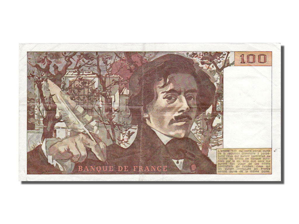 France, 100 Francs, 100 F 1978-1995 ''Delacroix'', 1978, KM #154a, EF(40-45), A.