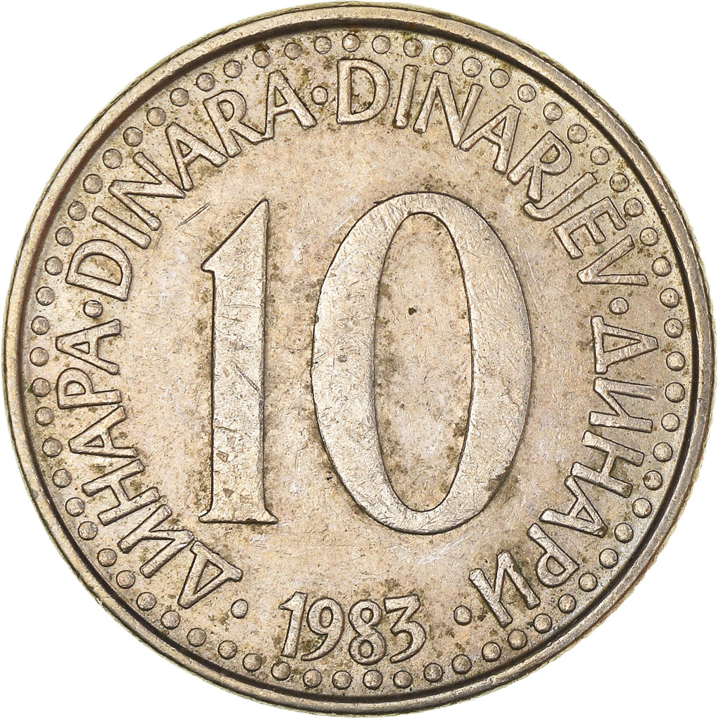 Monnaie, Yougoslavie, 10 Dinara, 1983