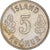Moneta, Islandia, 5 Kronur, 1975