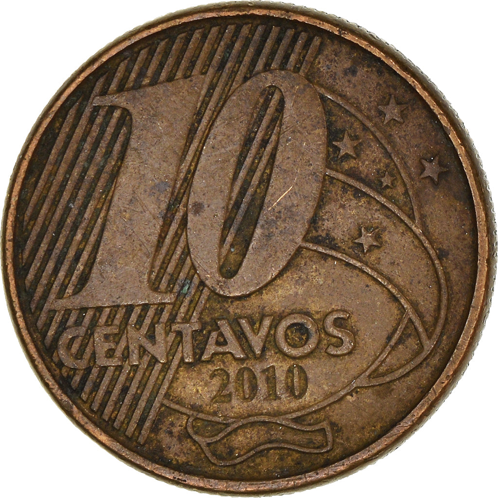 Moneta, Brazylia, 10 Centavos, 2010