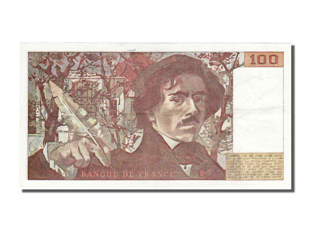 France, 100 Francs, 100 F 1978-1995 ''Delacroix'', 1980, KM #154b, EF(40-45), K.