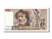 France, 100 Francs, 100 F 1978-1995 ''Delacroix'', 1981, KM #154b, AU(55-58), A.