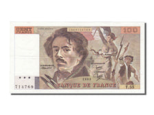 France, 100 Francs, 100 F 1978-1995 ''Delacroix'', 1982, KM #154b, AU(55-58), T.