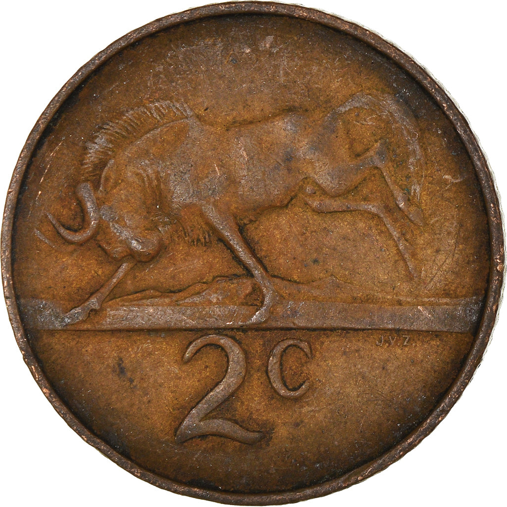 Moneta, Sudafrica, 2 Cents, 1965