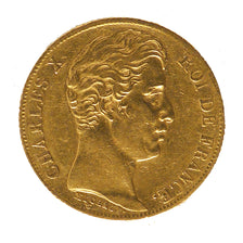 FRANCE, Charles X, 20 Francs, 1830, Paris, KM #A726, EF(40-45), Gold, Gadoury...