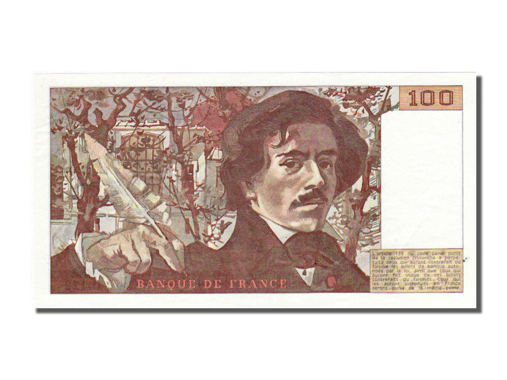 France, 100 Francs, 100 F 1978-1995 ''Delacroix'', 1987, KM #154c, UNC(63), D...
