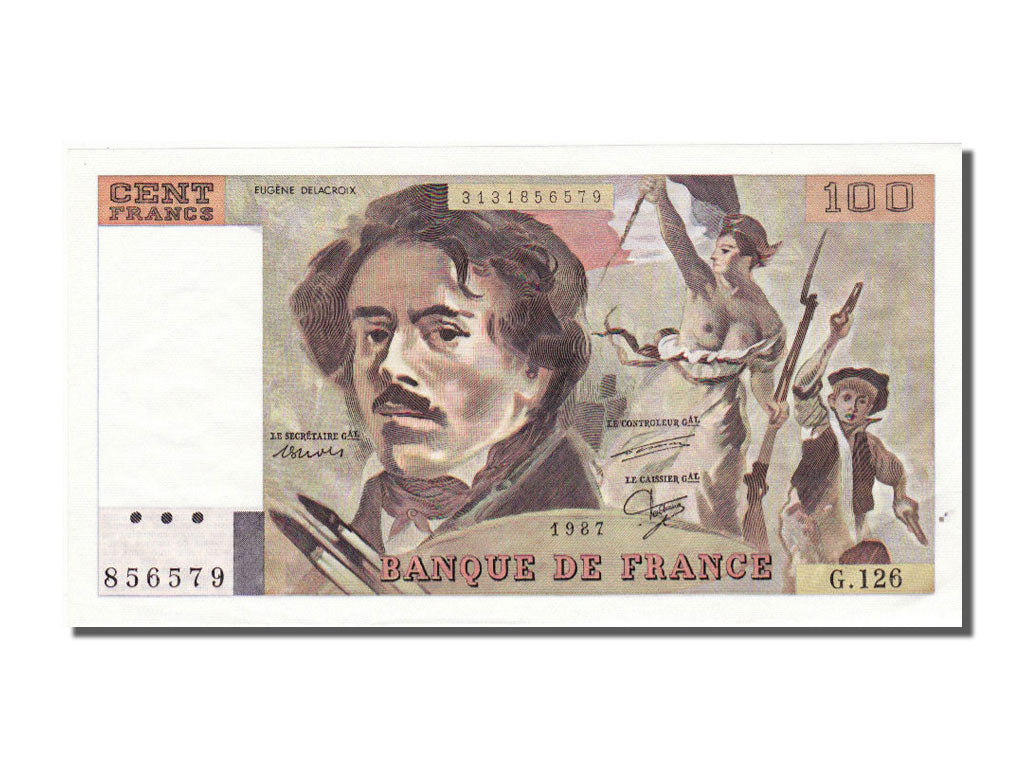 Banknote, France, 100 Francs, 100 F 1978-1995 ''Delacroix'', 1987, UNC(65-70)