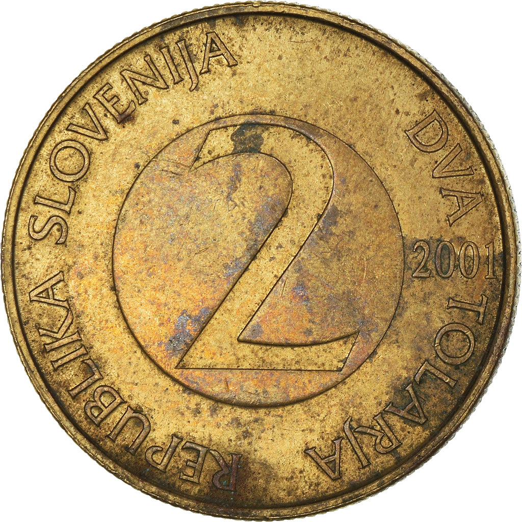 Münze, Slowenien, 2 Tolarja, 2001
