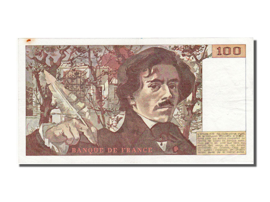 France, 100 Francs, 100 F 1978-1995 ''Delacroix'', 1988, KM #154d, EF(40-45), H.