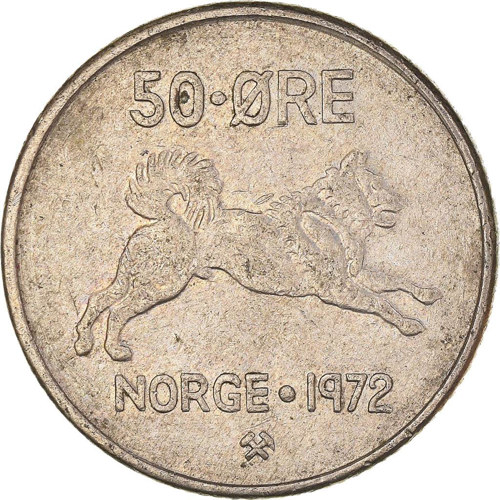 Moneta, Norwegia, 50 Öre, 1972