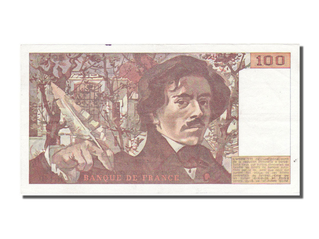 Banknote, France, 100 Francs, 100 F 1978-1995 ''Delacroix'', 1989, UNC(60-62)