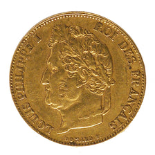 FRANCE, Louis-Philippe, 20 Francs, 1844, Lille, KM #750.5, AU(50-53), Gold,...