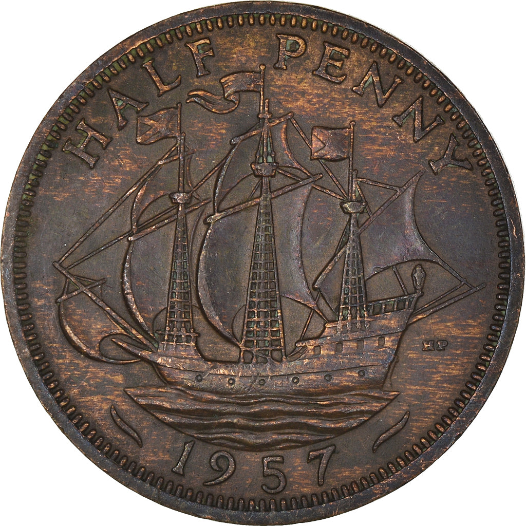 Coin, Great Britain, 1/2 Penny, 1957