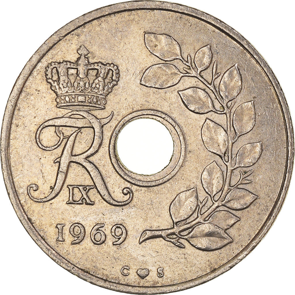 Munten, Denemarken, 25 Öre, 1969