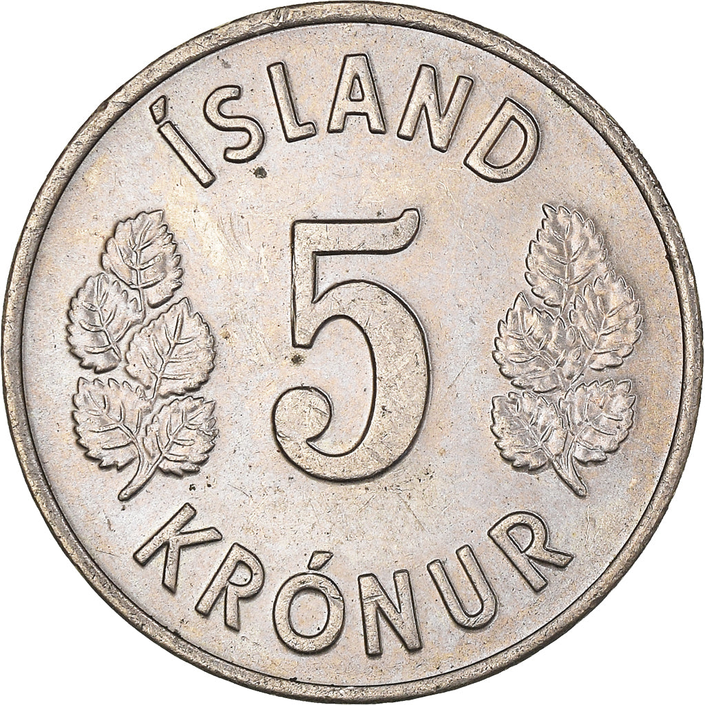Coin, Iceland, 5 Kronur, 1977
