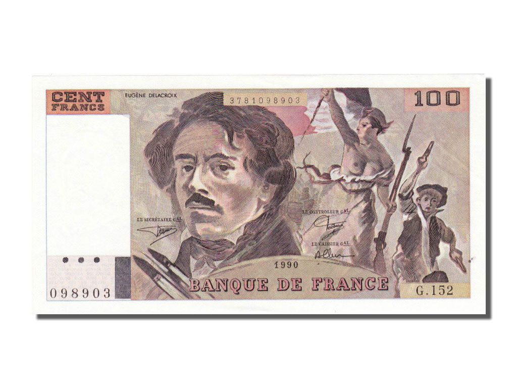 Banconote, Francia, 100 Francs, 100 F 1978-1995 ''Delacroix'', 1990, SPL