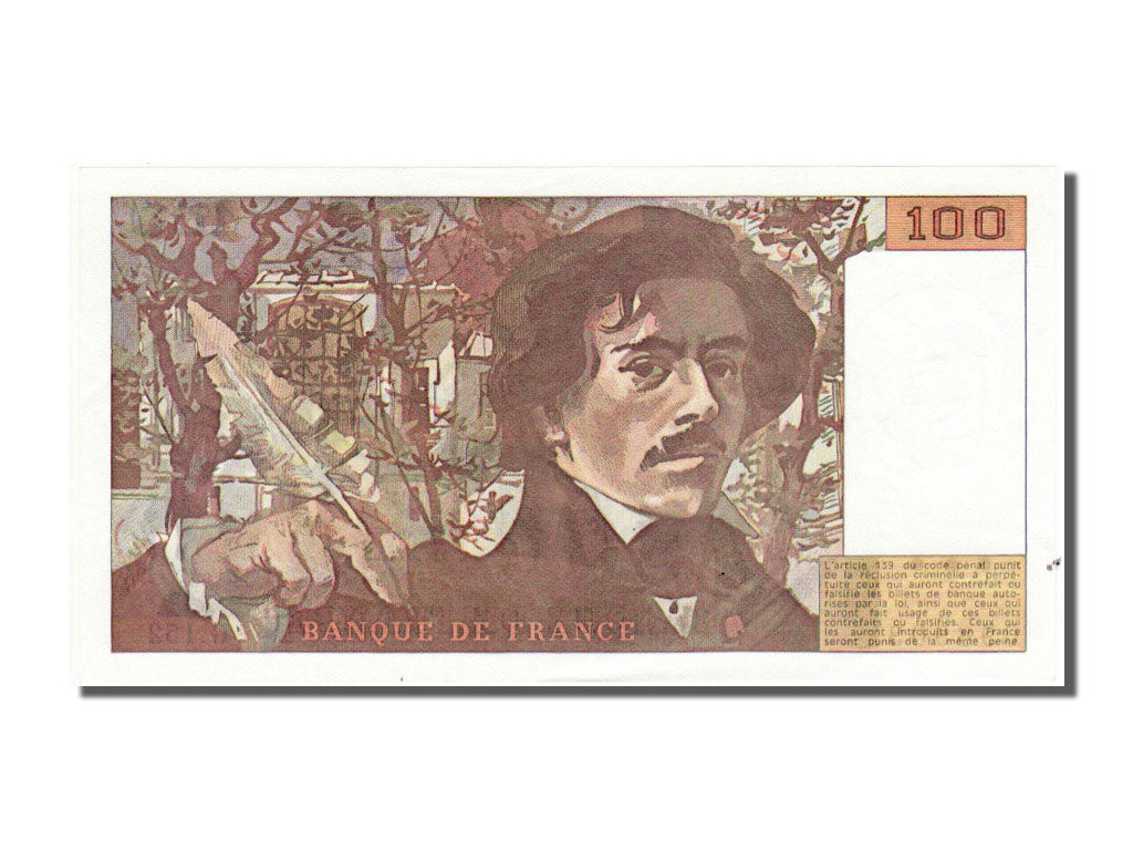 Banconote, Francia, 100 Francs, 100 F 1978-1995 ''Delacroix'', 1990, SPL