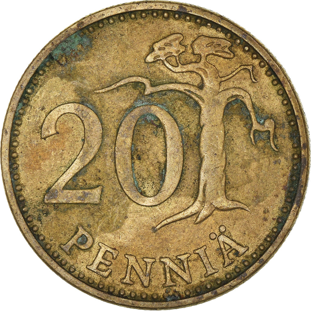 Munten, Finland, 20 Pennia, 1976