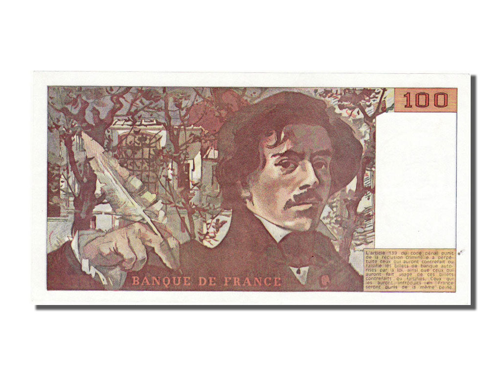 Geldschein, Frankreich, 100 Francs, 100 F 1978-1995 ''Delacroix'', 1990, UNZ