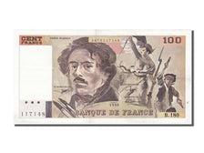 France, 100 Francs, 100 F 1978-1995 ''Delacroix'', 1990, KM #154e, AU(50-53), B.