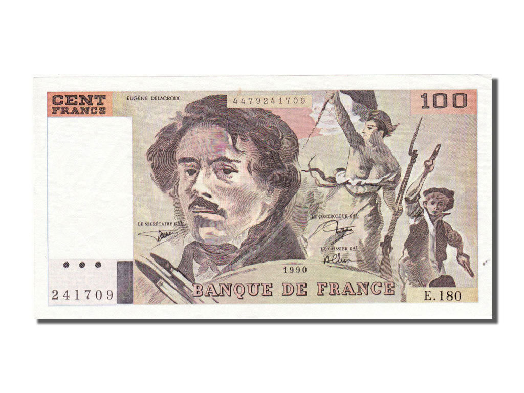 Banknote, France, 100 Francs, 100 F 1978-1995 ''Delacroix'', 1990, UNC(60-62)